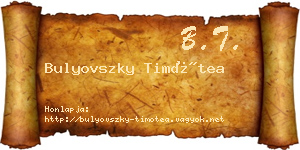 Bulyovszky Timótea névjegykártya